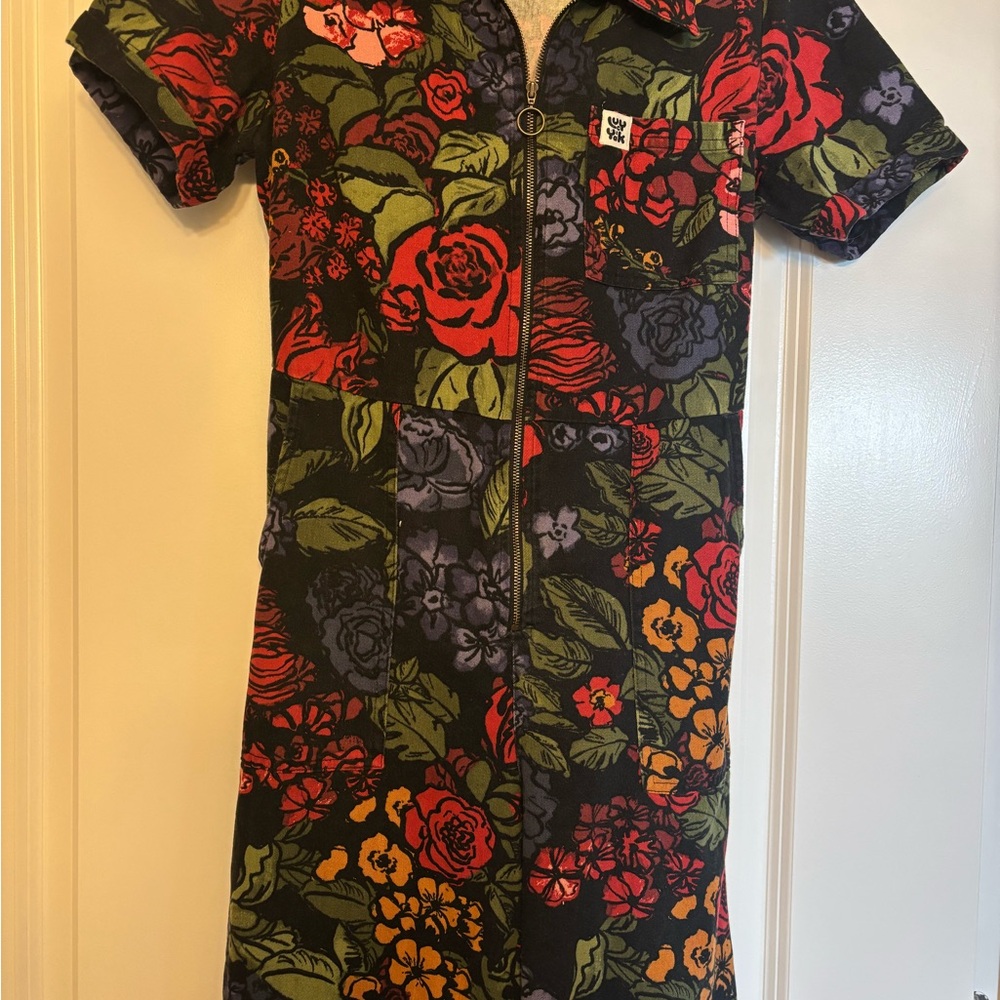 Lucy & Yak Floral Jumpsuit - Red, Green, Orange, Black